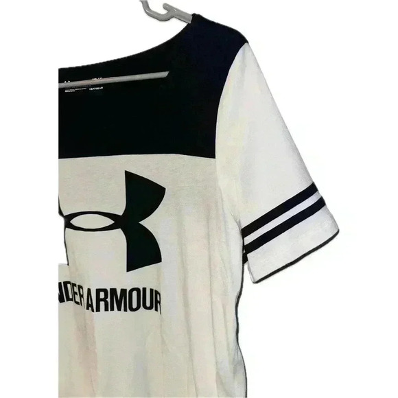 Under Armour Womens Black/White Sportstyle Baseball Tee, Med - Picture 4 of 7